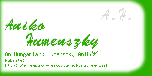 aniko humenszky business card